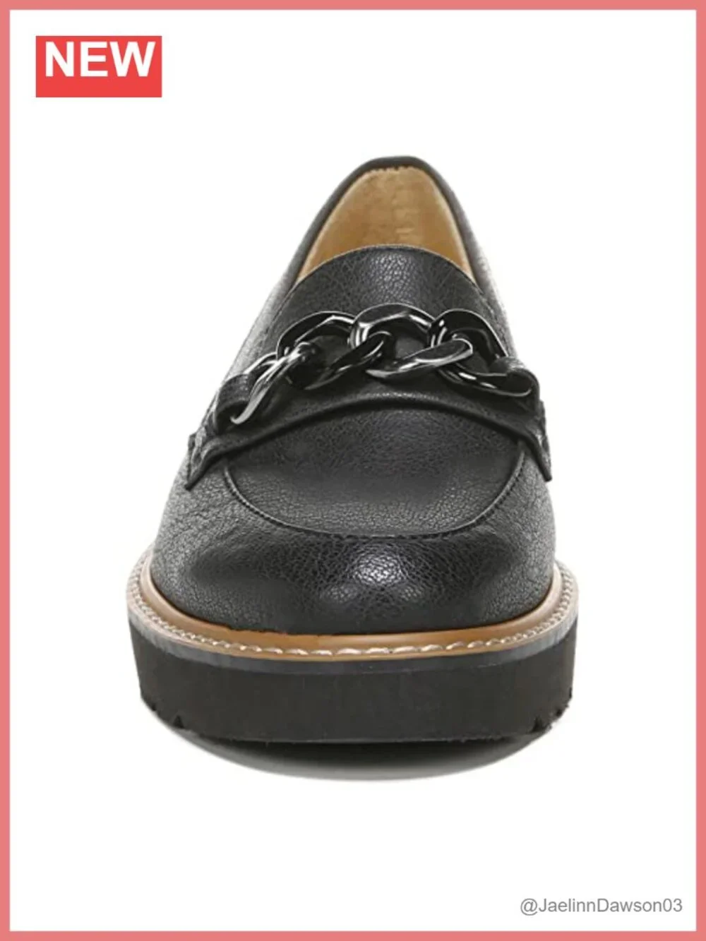 Naturalizer Emmal Lug Sole Slip-On Loafer Lightweight Chain Detail
